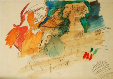 Per Kirkeby: Untitled (1), 1964, Pencil, watercolor and lacquer on paper , 29 x 42 cm