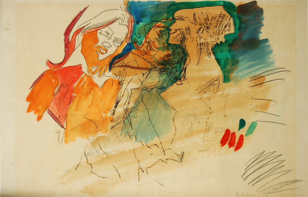 Per Kirkeby: Untitled (1), 1964, Pencil, watercolor and lacquer on paper , 29 x 42 cm