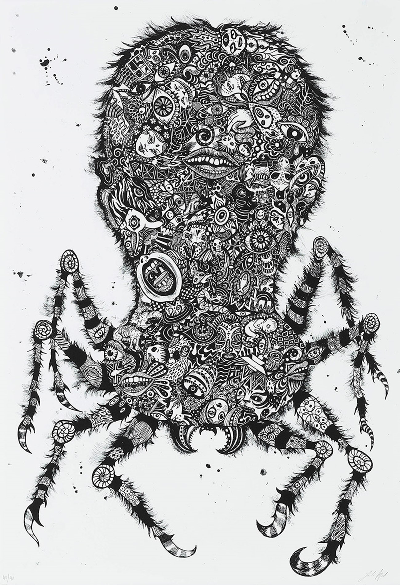Common House Spider (Black), 2015, Original lithography printed at Edition Copenhagen