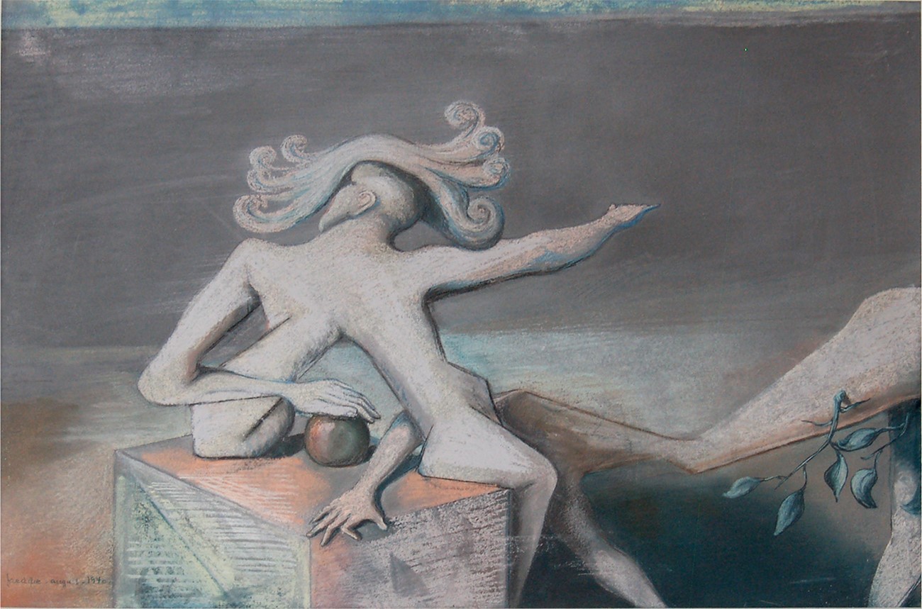 Wilhelm Freddie: Untitled (3), 1940, Oil pastel on paper, 50 x 70 cm