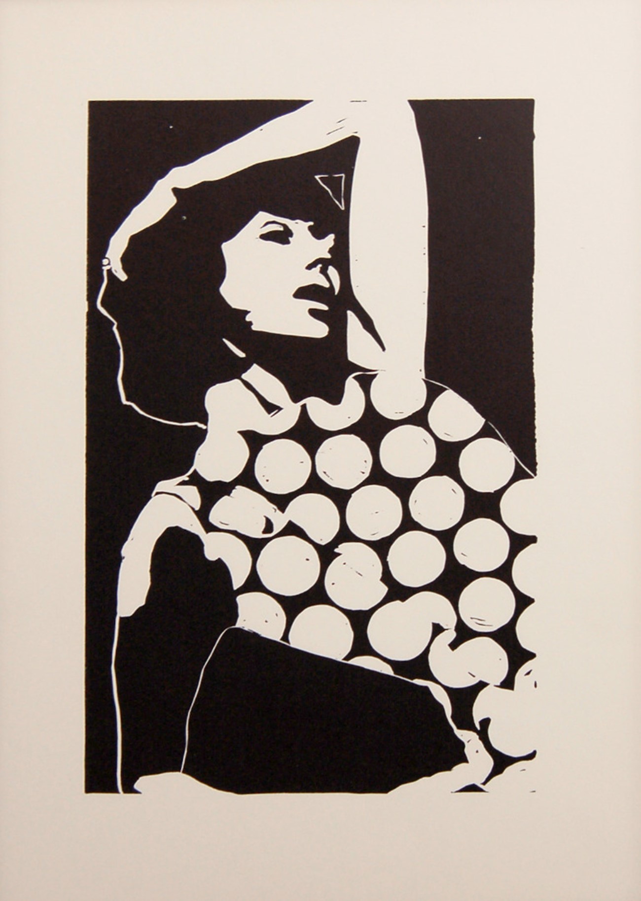 Per Kirkeby: Untitled - 1964-66 Figurer (part of a series of 25), 1966, Linocut, 45 x 30 cm
