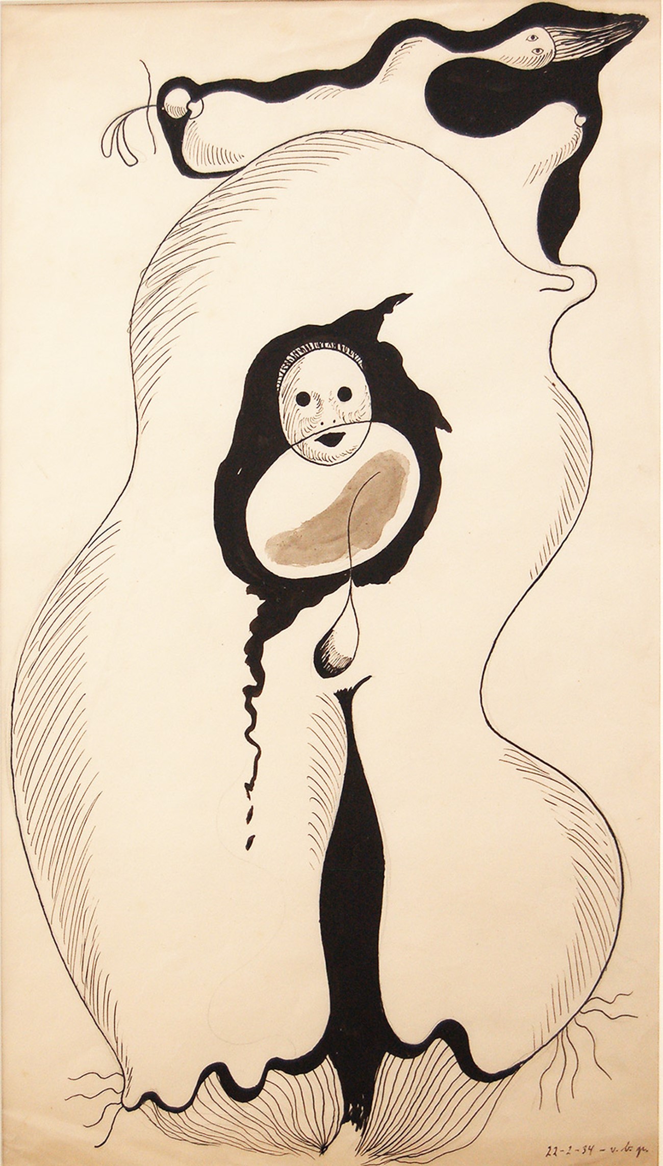 ImageGen (15) Vilhelm Bjerke Petersen: Untitled (4), 1934, Watercolor, ink and pencil on paper , 45 x 29 cm