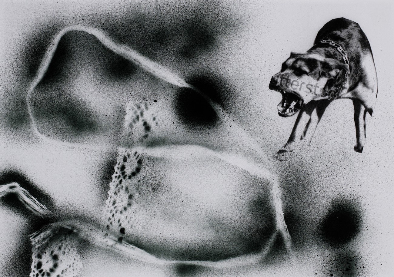 Claus Carstensen: Untitled (5), 2015, Spray paint on photo copy , 30 x 42 cm