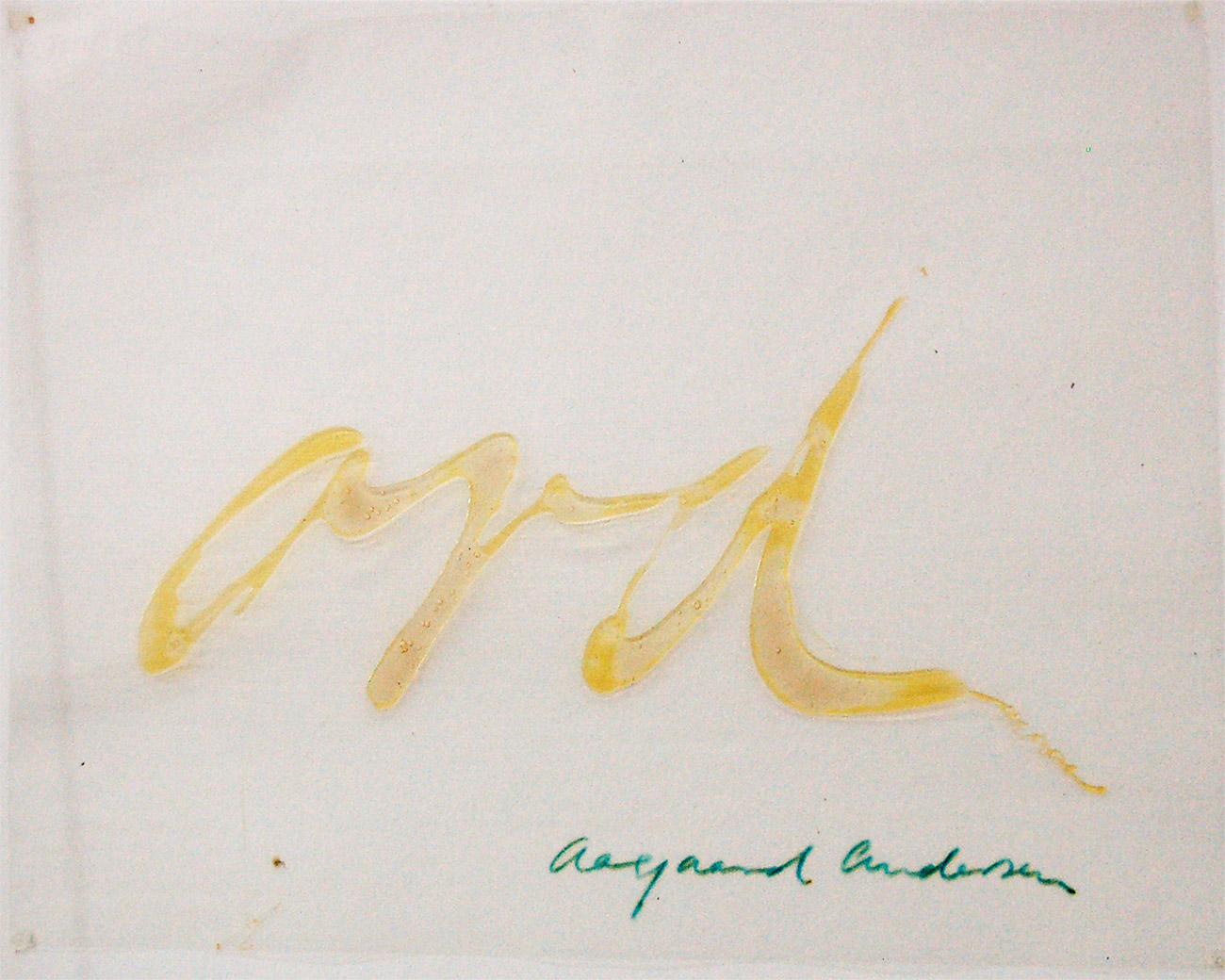 Gunnar Aagaard Andersen: ord, Glue on plastic, 17 x 24 cm