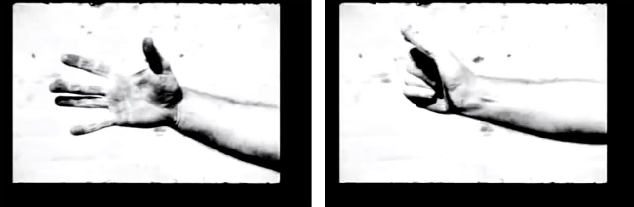 Richard Serra: Hand Catching Lead. 1968, B/W, duration 3 min. ©Richard Serra/Billedkunst.dk, Richard Serra: Hand Catching Lead. 1968, B/W, duration 3 min. ©Richard Serra/Billedkunst.dk