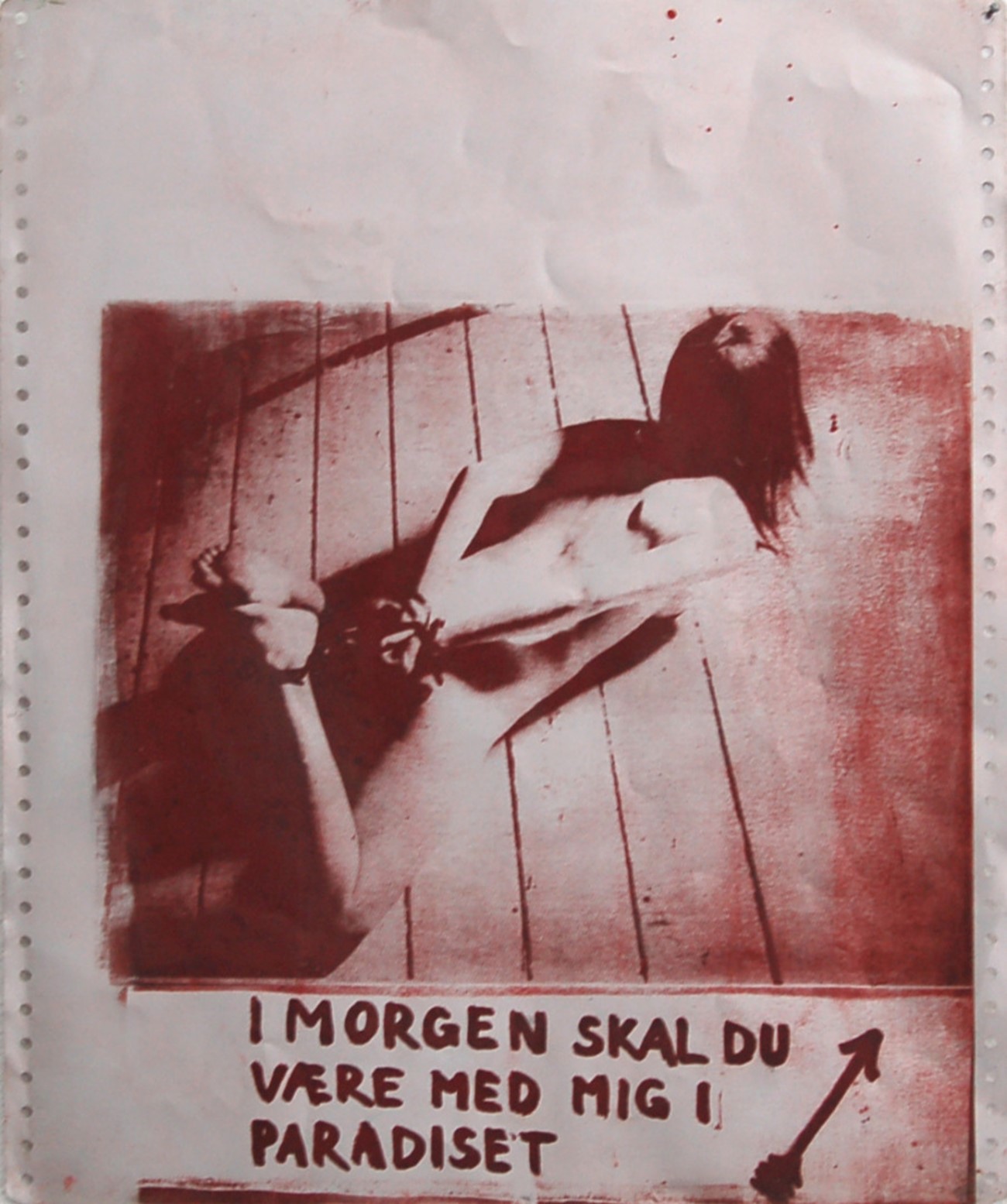 Bjørn Nørgaard: I morgen skal du være med mig i Paradiset, 1969, Original print plate, 45 x 37