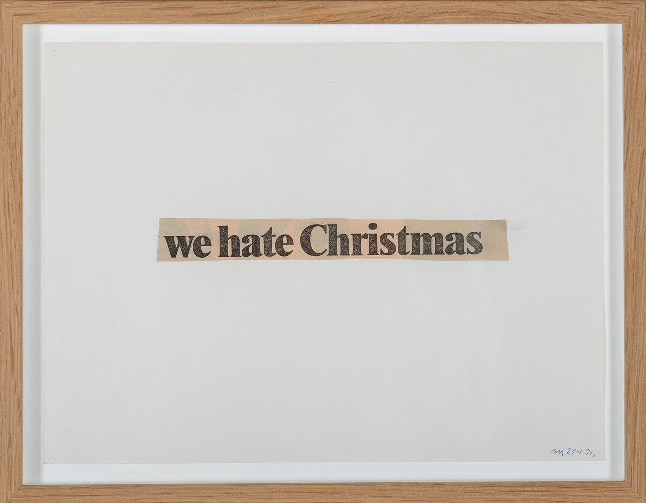 Albert Mertz : we hate Christmas, 1971, Collage on paper , 20 x 30 cm