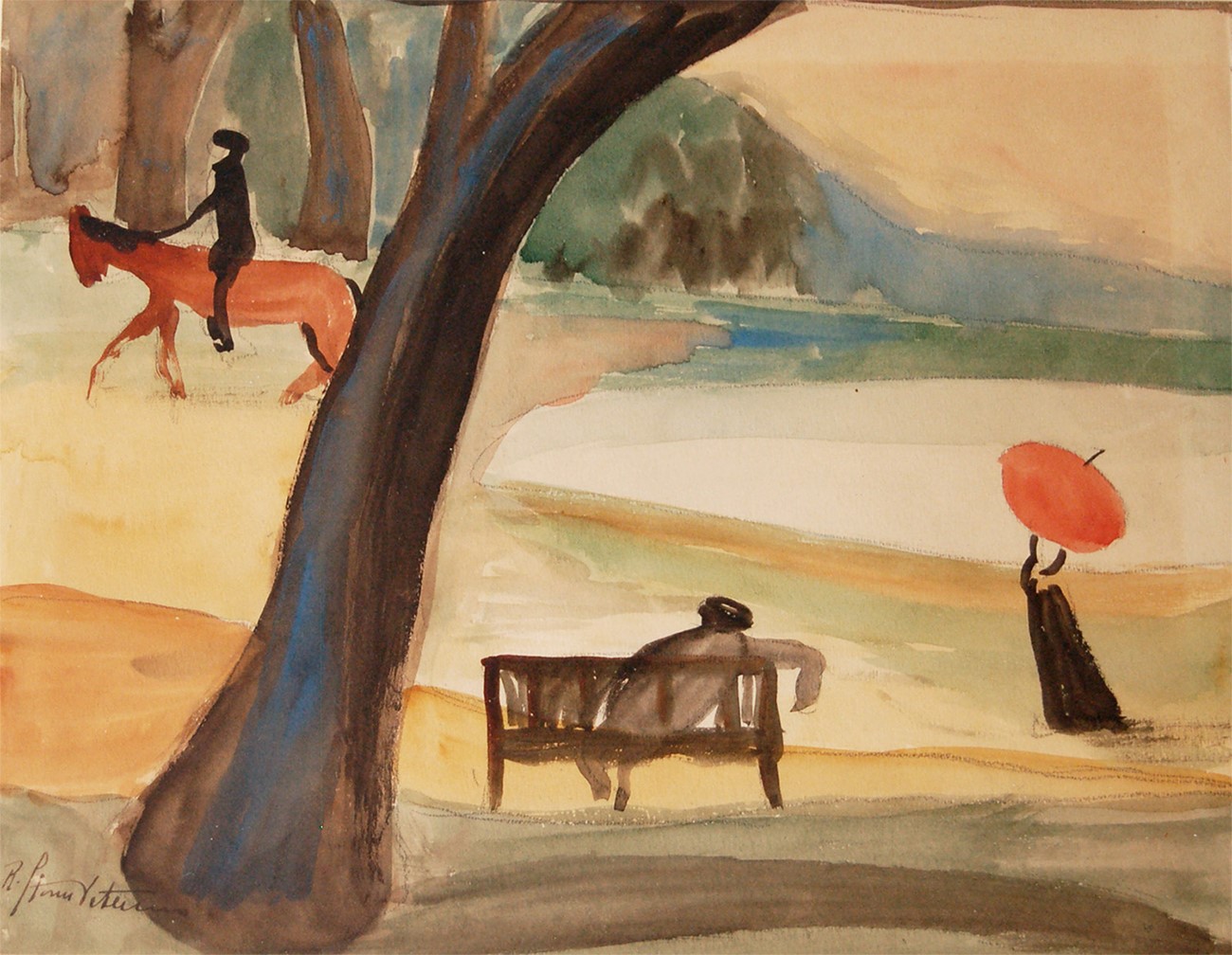 Robert Storm Petersen: Untitled (2), Watercolor on paper , 24 x 28 cm