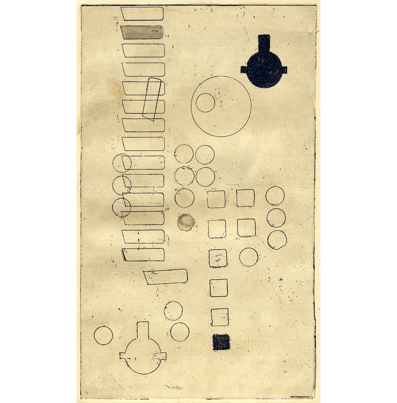 Peter Louis-Jensen: Untitled. December 1961, 1961, Etching, 16 x 9,4 cm, Private collection.