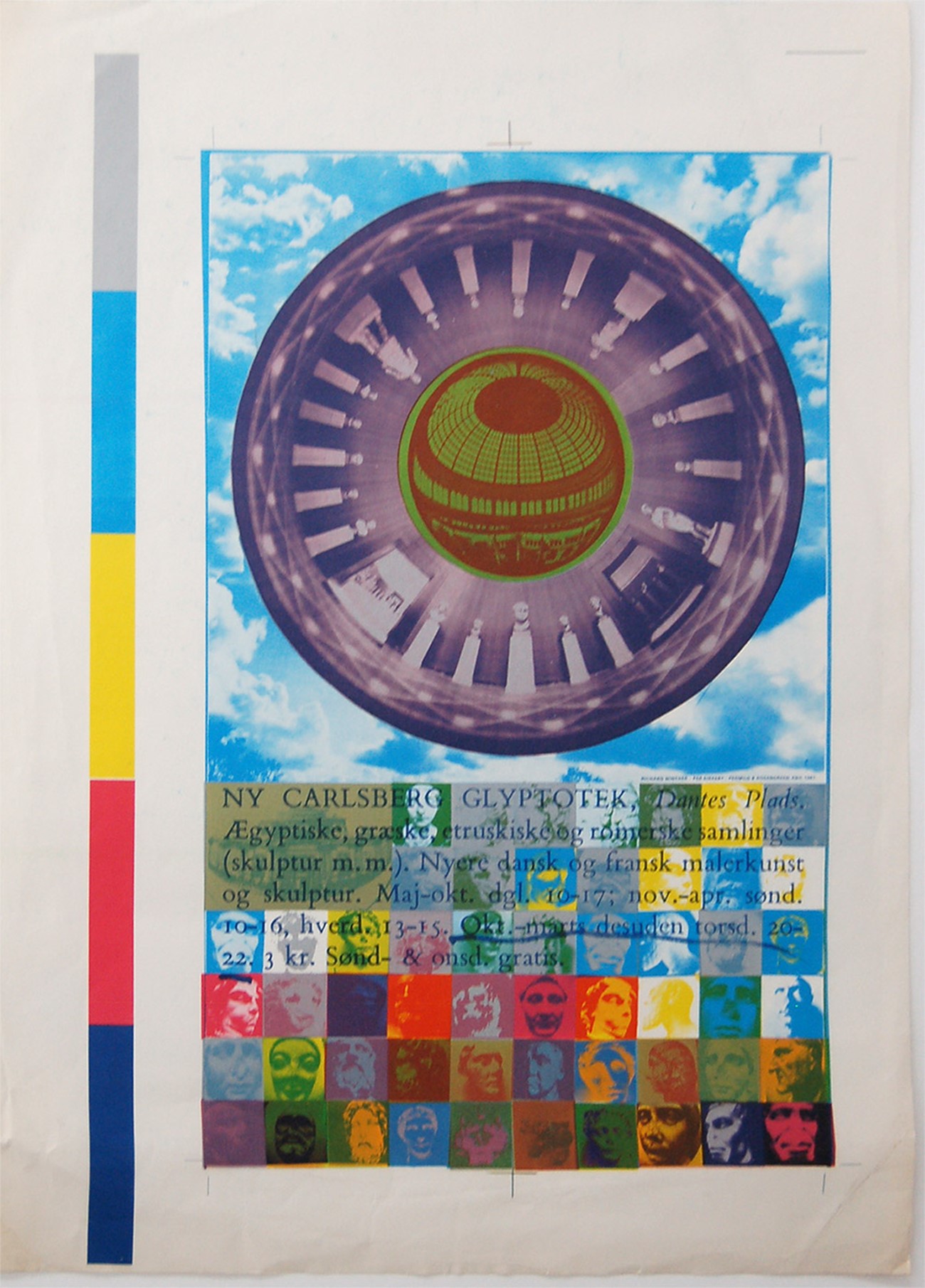 Richard Winther & Per Kirkeby: Original test poster for Ny Carlsberg Glyptotek, 1967, Print on paper, 42 x 31 cm