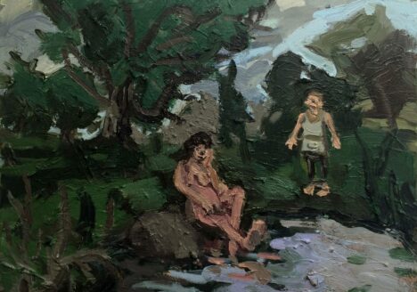 Dan Schein: Erection, 2015, Oil on canvas, 41 x 51 cm