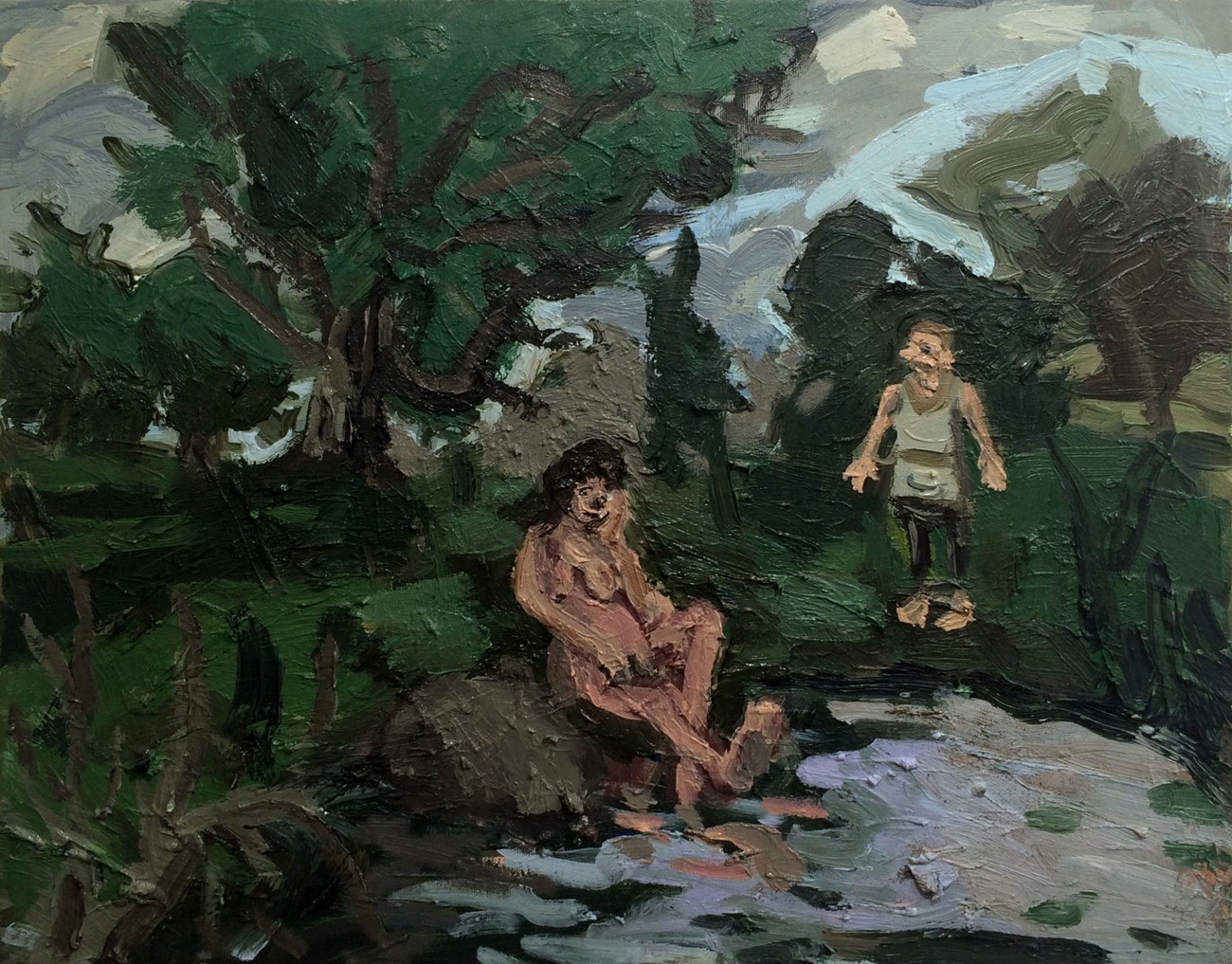 Dan Schein: Erection, 2015, Oil on canvas, 41 x 51 cm