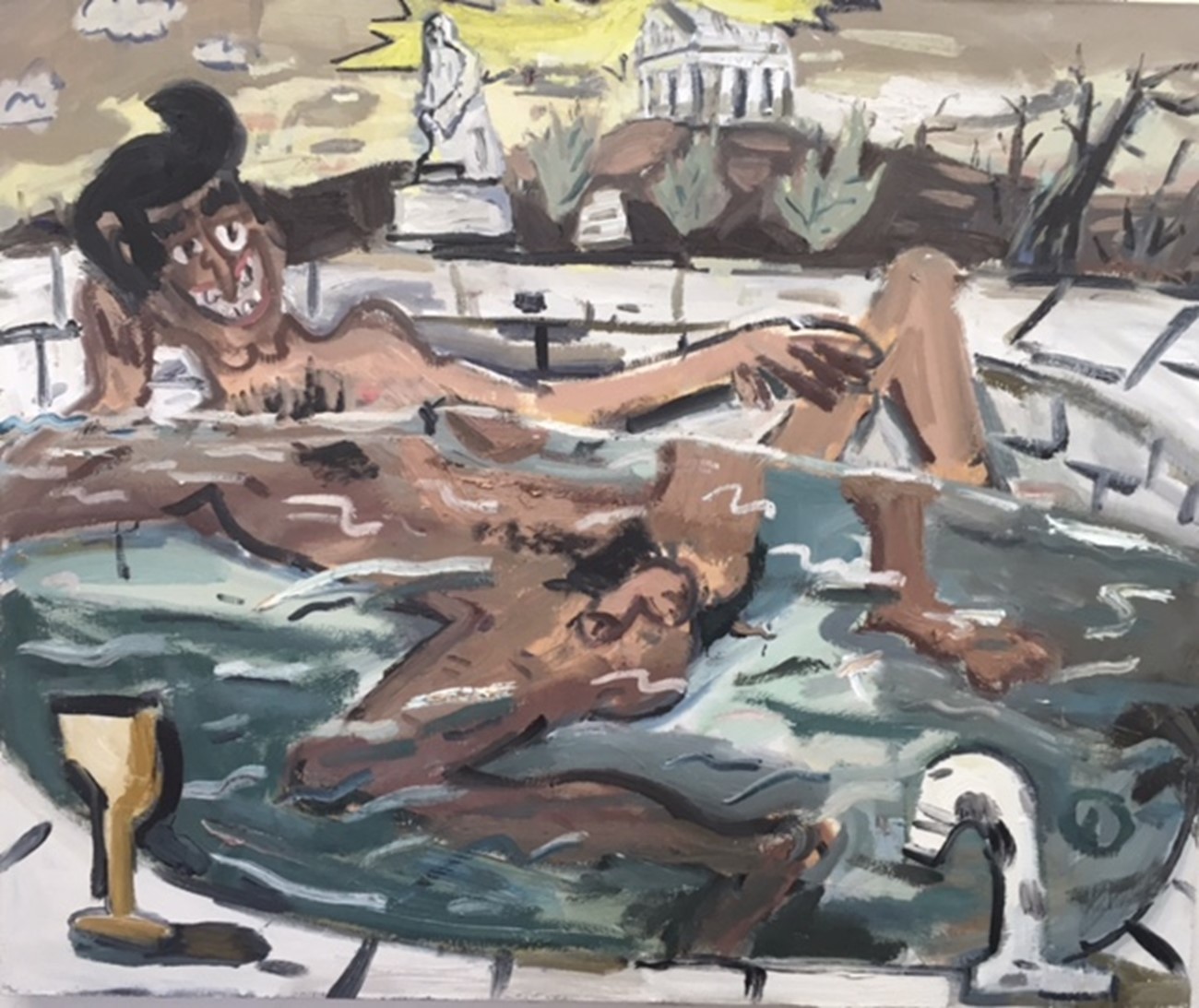 Dan Schein: Bath Scene and the Fall of an Empire, 2016, Oil on canvas, 107 x 127 cm
