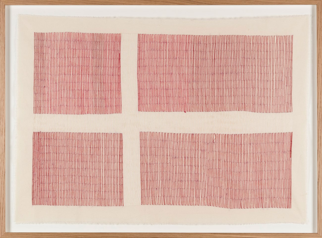 Gudrun Hasle: Flag (11), 2011-16, Embroidery on textile, 62.5 x 84 cm