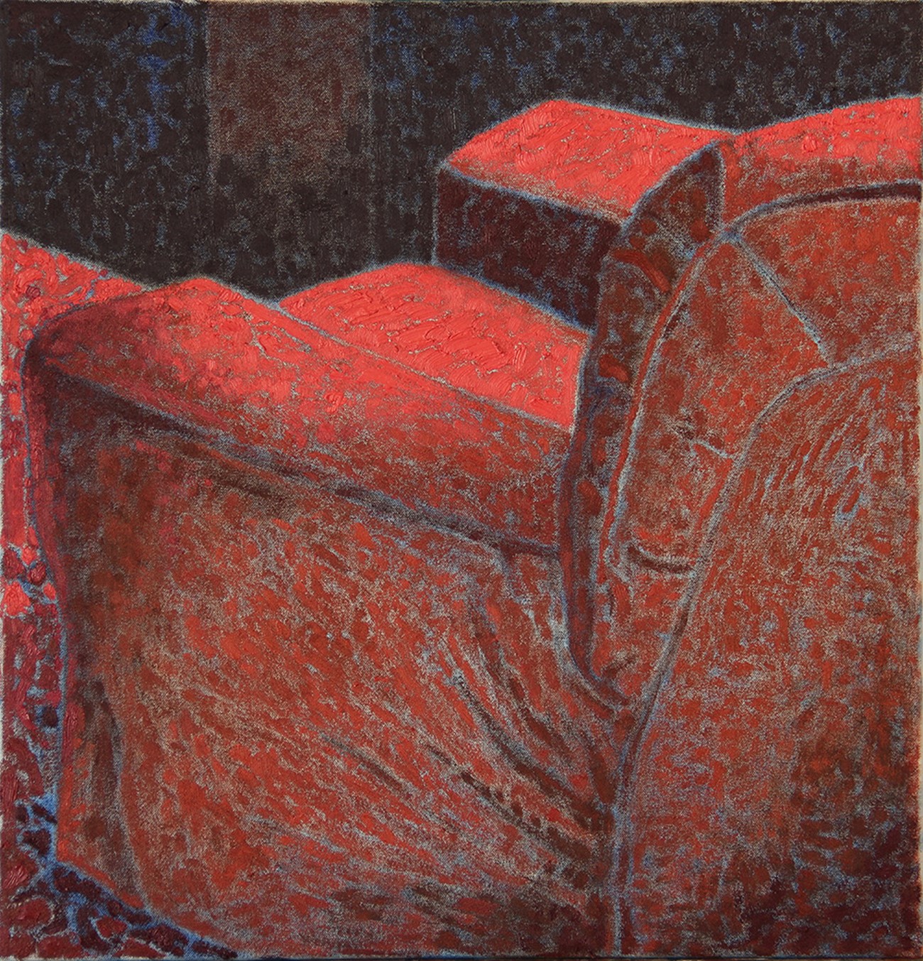 Ahmad Siyar Qasimi : The Chair, 2016, Oil on canvas, 50 x 48 cm