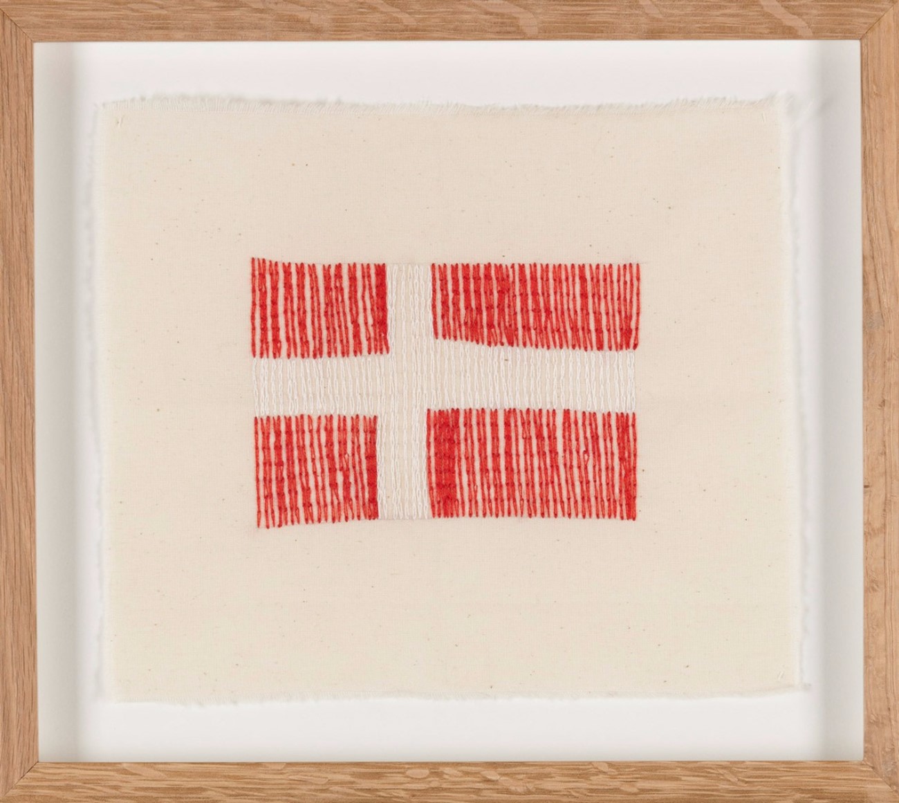 Gudrun Hasle: Flag (50), 2011-16, Embroidery on textile , 27 x 30 cm