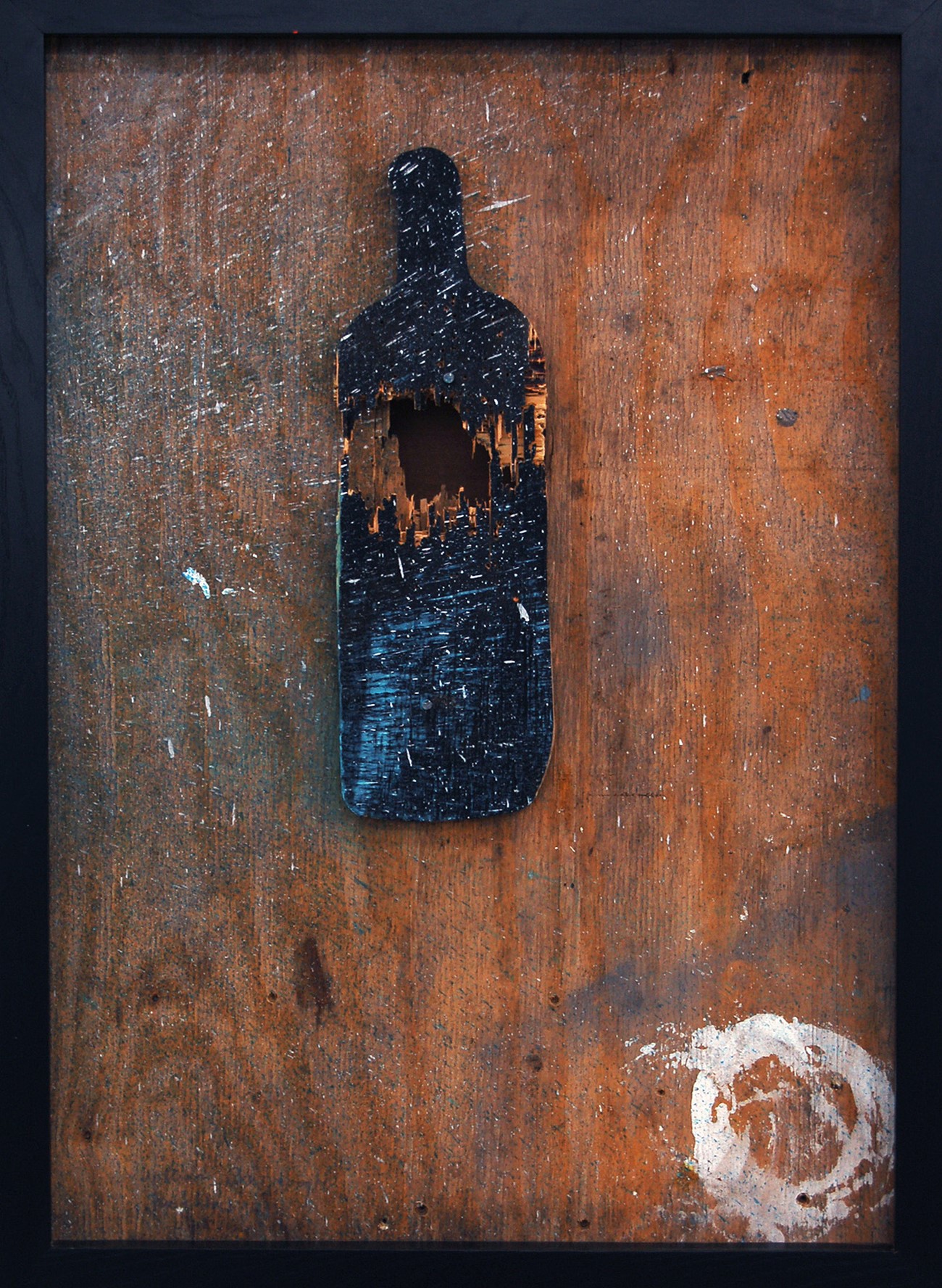 William S. Burroughs: Absolut I, 1996, Spray paint on black wood, 76 x 53 cm