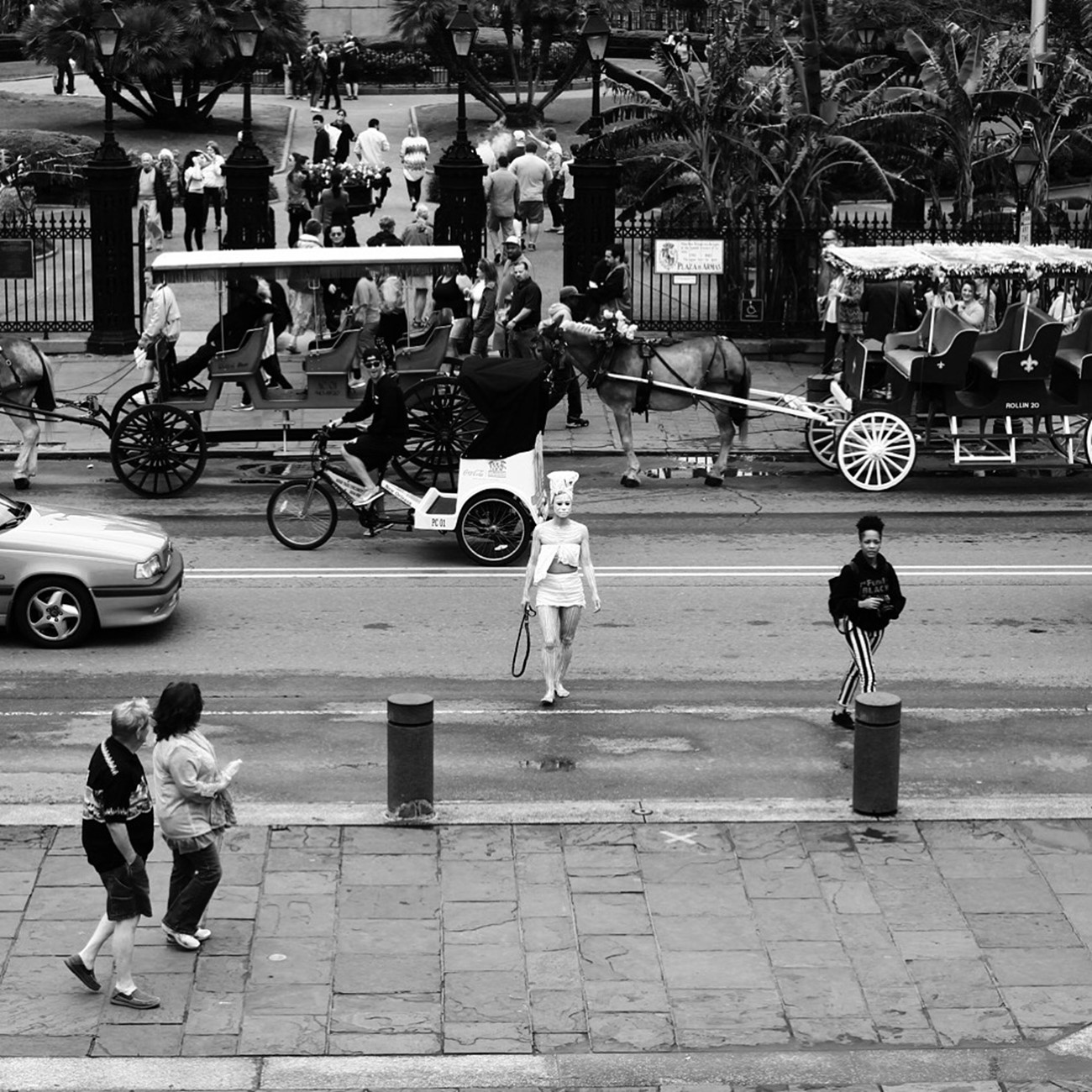 Jeannette Ehlers : WHIP IT GOOD. Jackson Square,New Orleans, 2016, Photographic Print, 50 x 50 cm, Ed. 6 (+2 AP) Photo credit: Kim Coleman Whip it good was first commissioned by Art Labour Archives & Ballhaus Naunynstrasse, Berlin, 2013