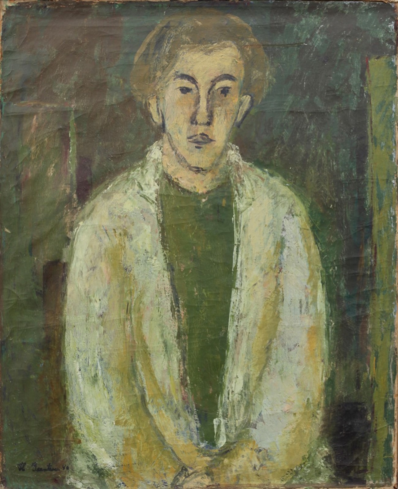 Ib Geertsen: Selvportræt, 1940, Oil on canvas, 73.5 x 60 cm