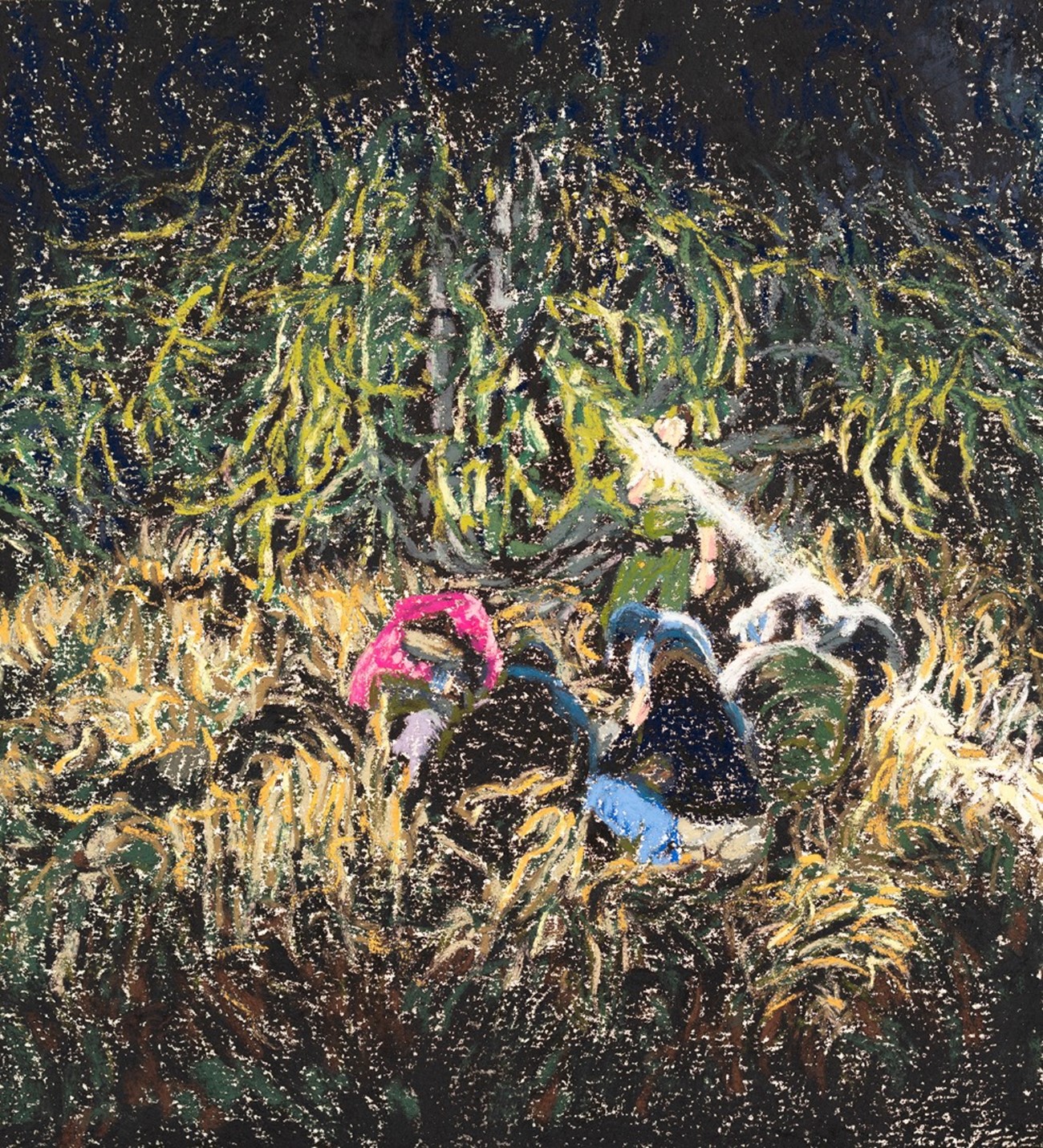 Ahmad Siyar Qasimi, Fangeleg, 2022, 30 x 28 cm, pastel on paper