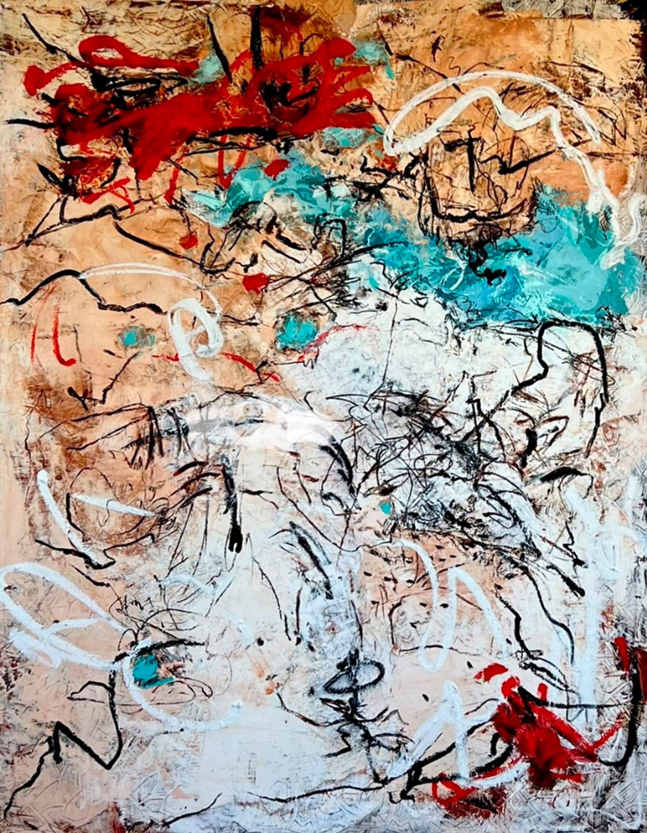 Layers, time, layers, time, layers time... 2022,150x115cm, cold wax and oil on canvas