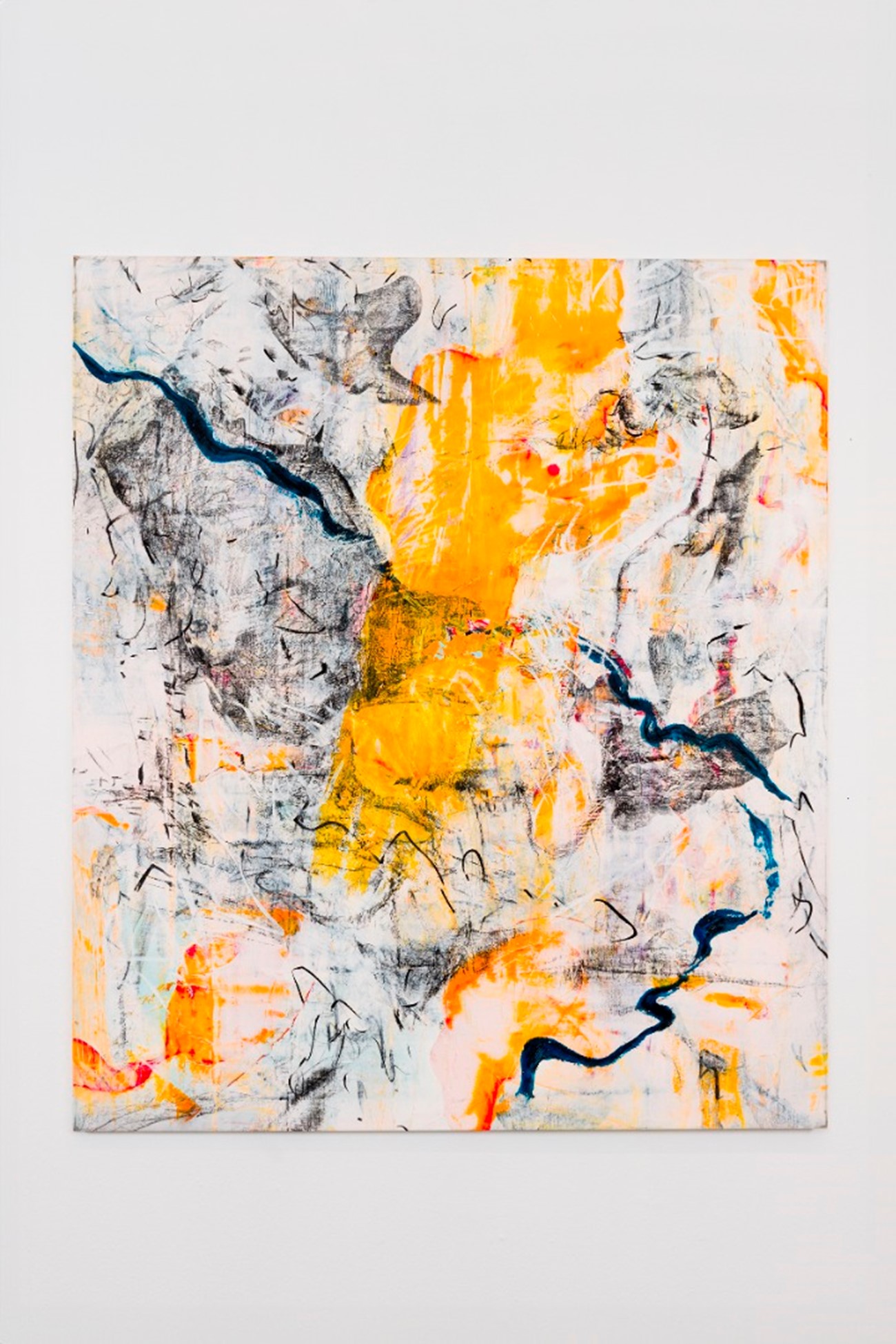 Nile rendering, 2024, Cold wax and oil on canvas, 160 x 130 cm