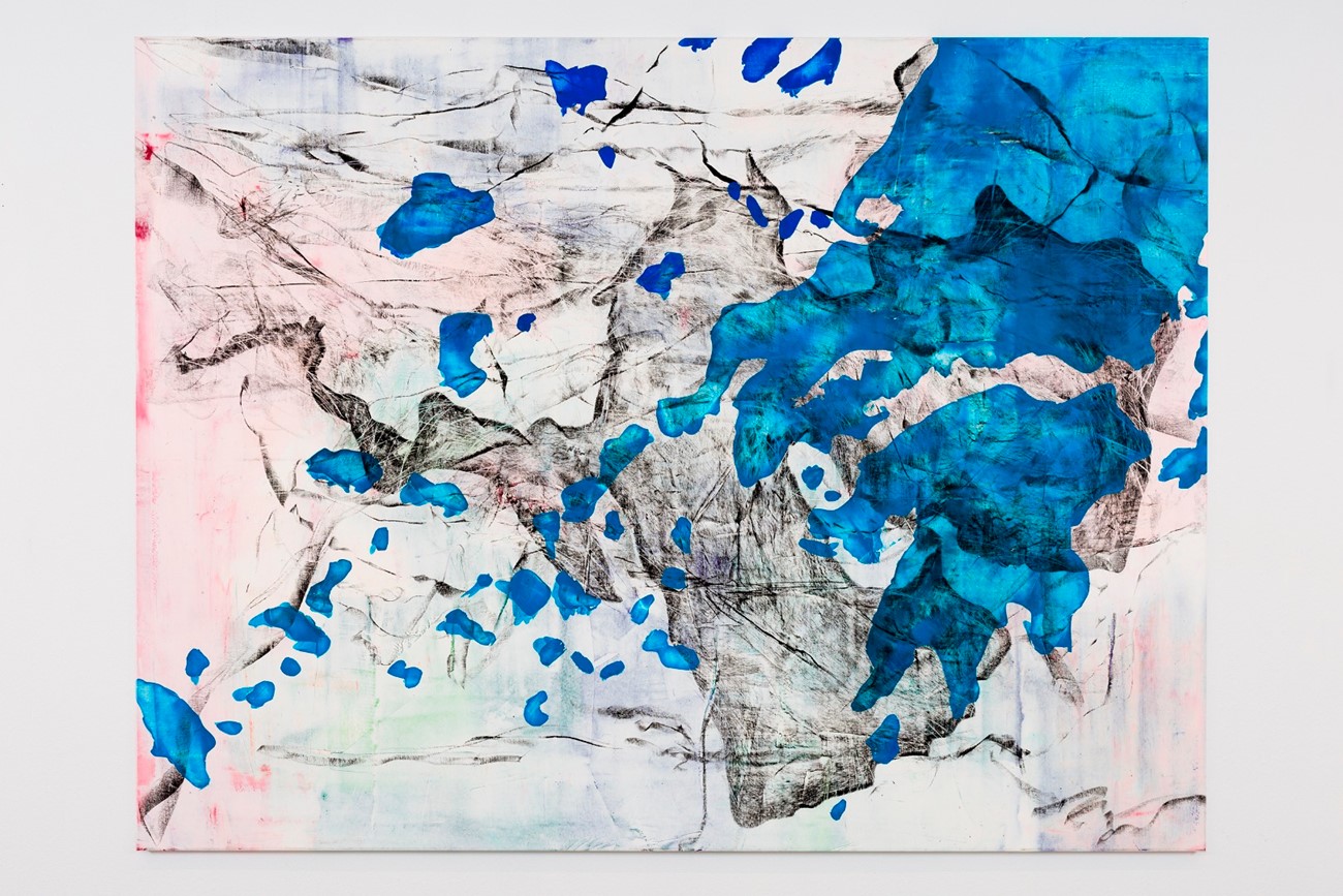 Measures of distance, 2024, Cold wax and oil on canvas, 200 x 150 cm