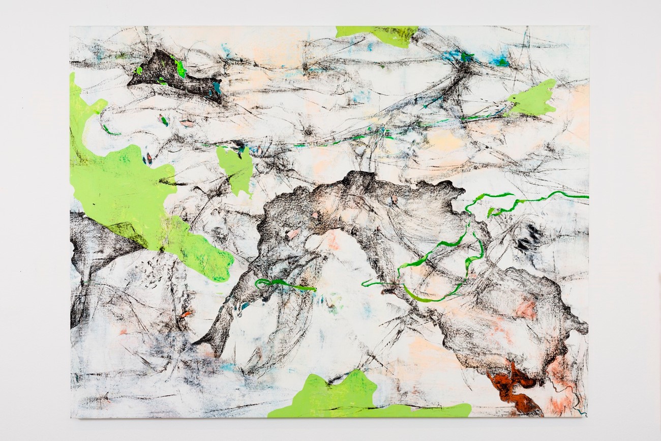 Estuary, 2024, Cold wax and oil on canvas, 200 x 150 cm