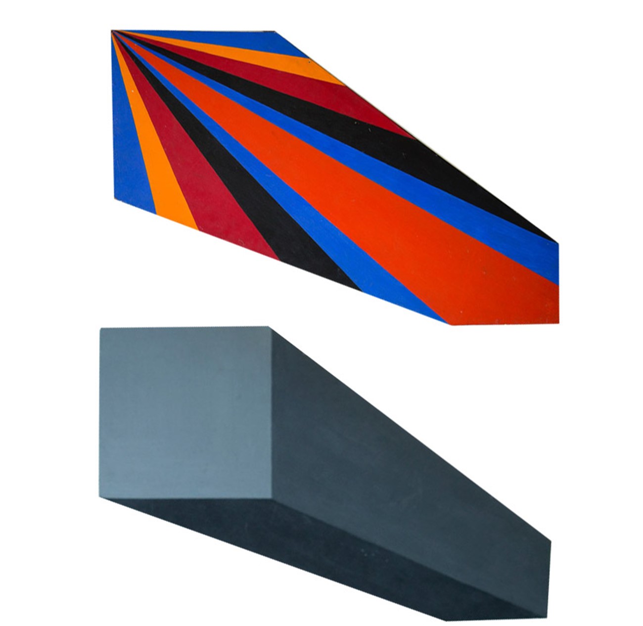 Svævende Rumkasse, 1968, Painted cardboard, 29 x 43 x 31 x 27 x 48 x 31 cm