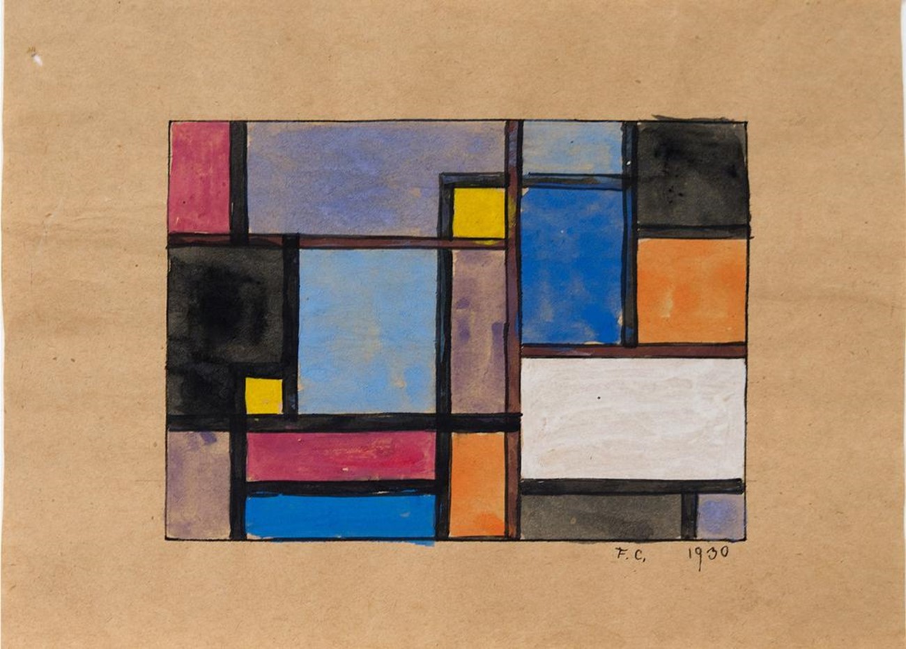 Franciska Clausen: Untitled, 1930, Gouache and ink on paper, 15 x 22 cm