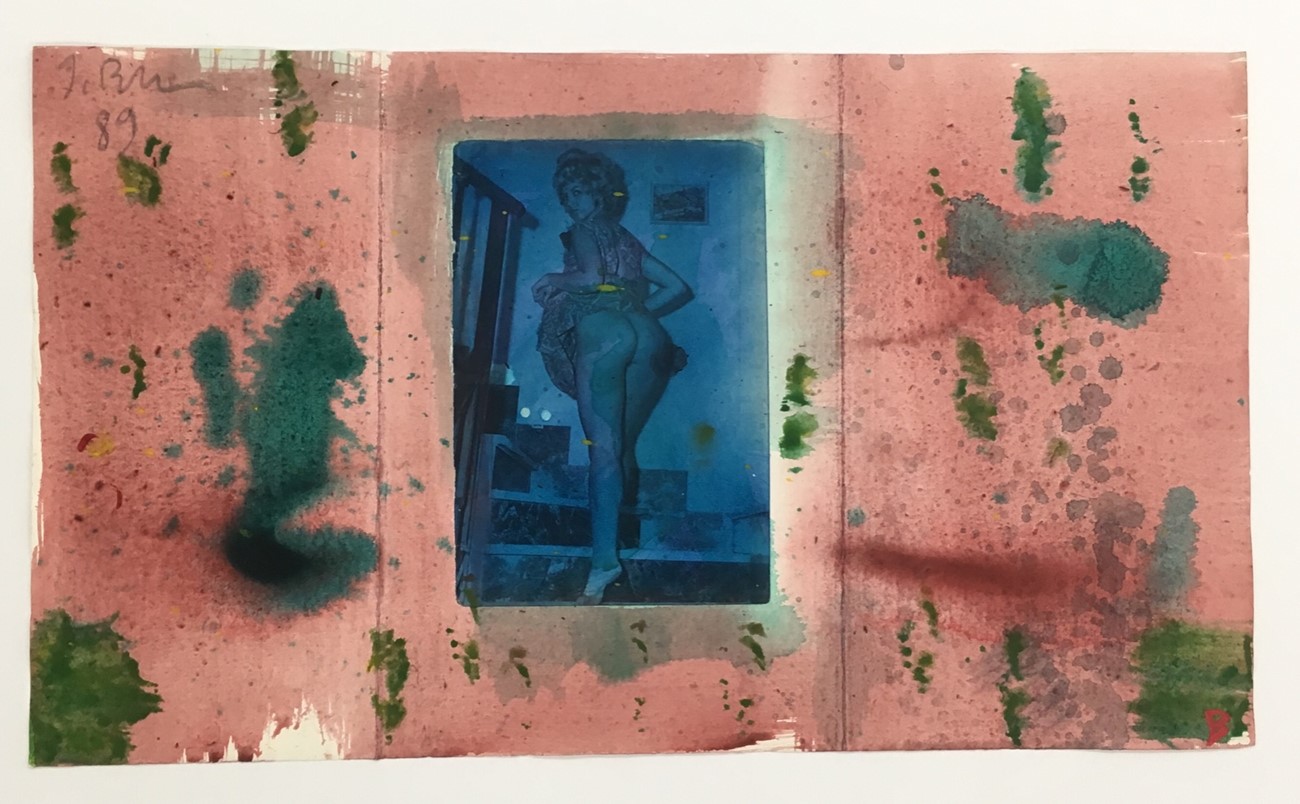 Jens Birkemose: Untitled, 1989, Watercolor and collage on paper, 29.8 x 51.5