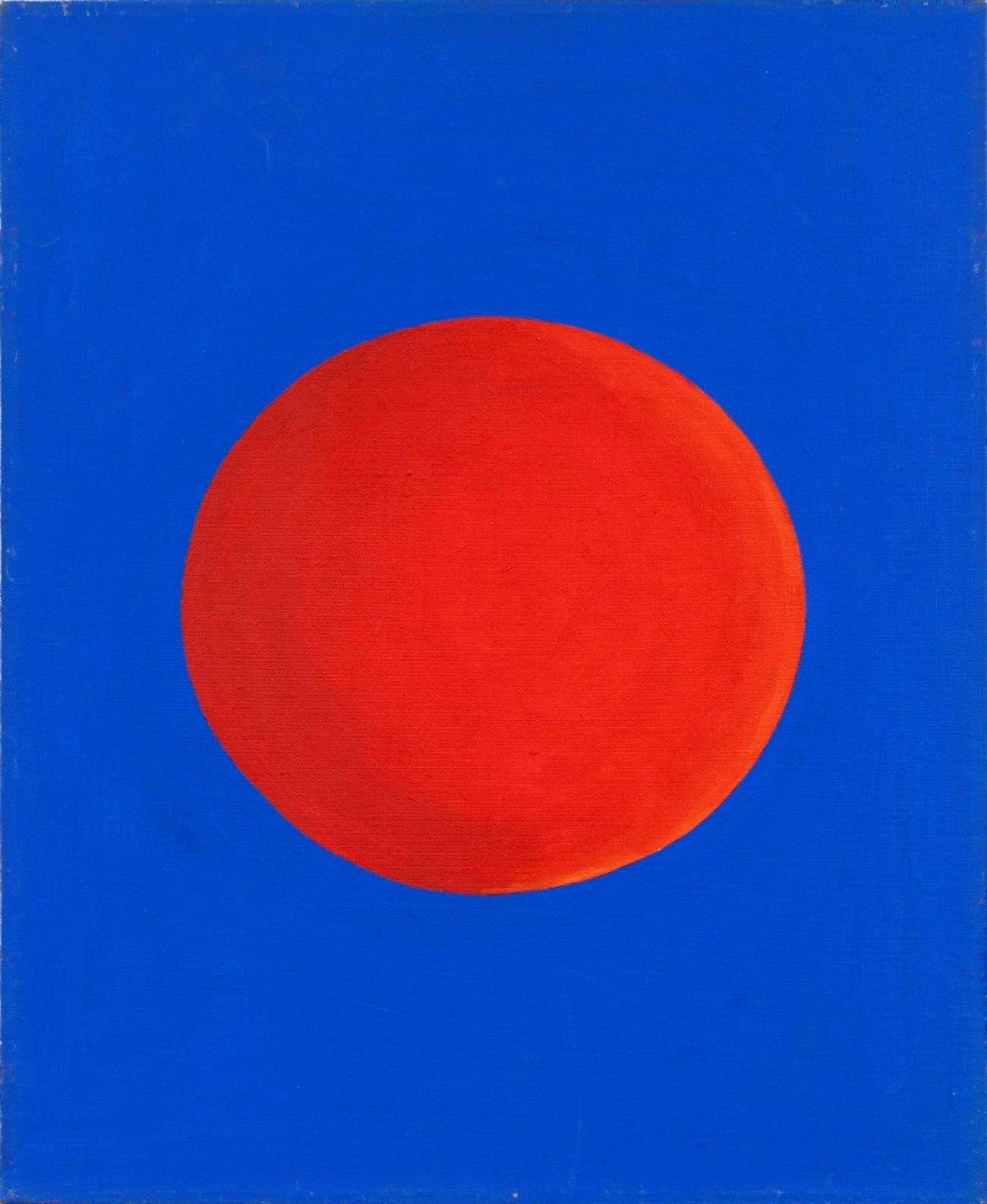Albert Mertz, Rød kugle, 1986, acrylic on canvas, 62,5 x 47,5 cm