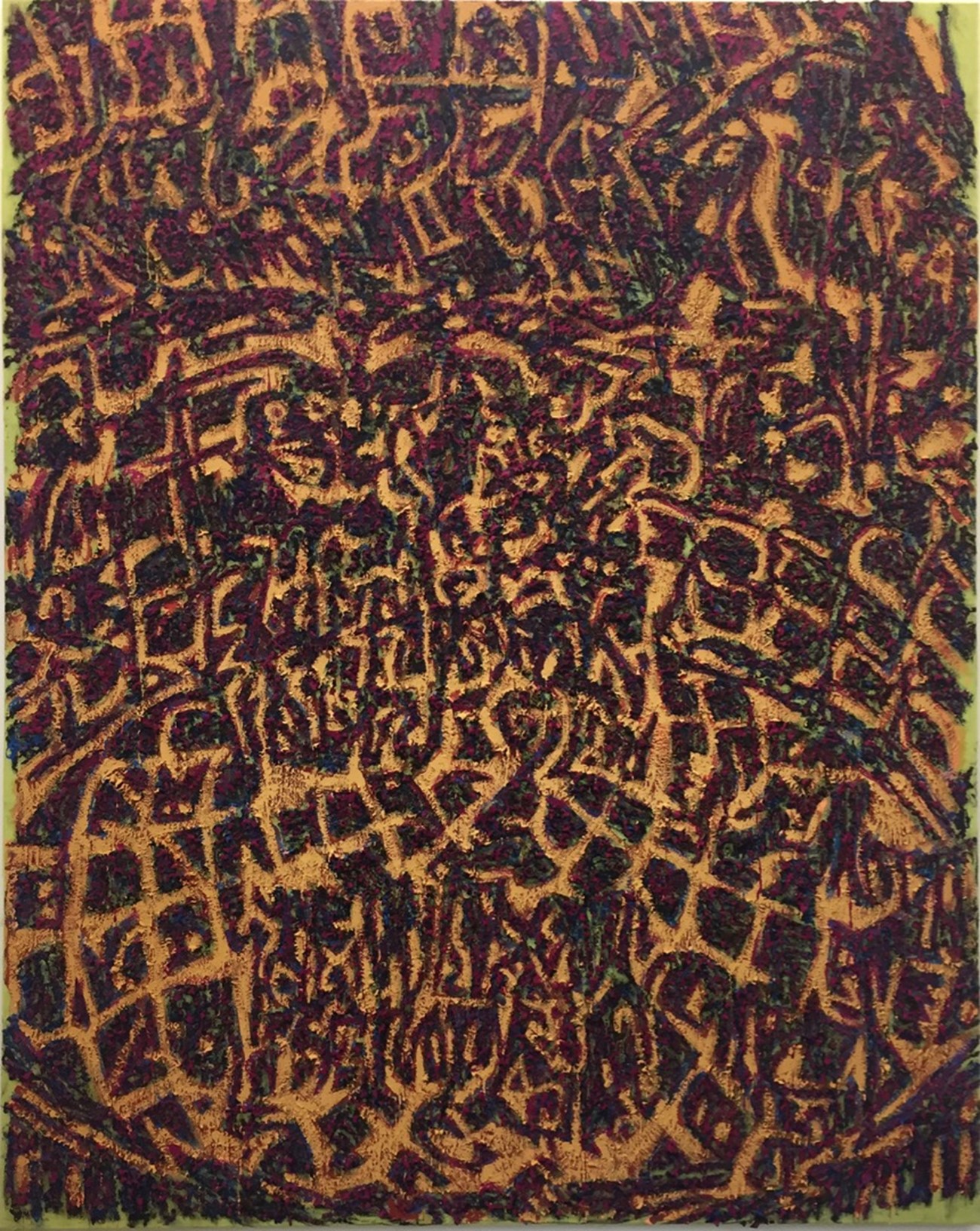 Erik Hed: Untitled, 2019, Charcoal, casein and pigment on pre-dyed linen, 140 x 180 cm