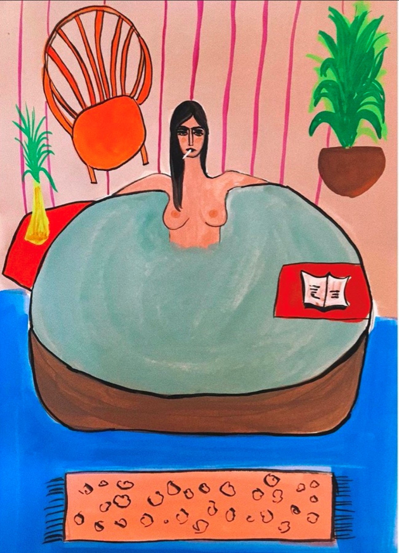 Maria Kassab: Afternoon Delight, 2020, Gouache on paper, 29.7 x 21 cm