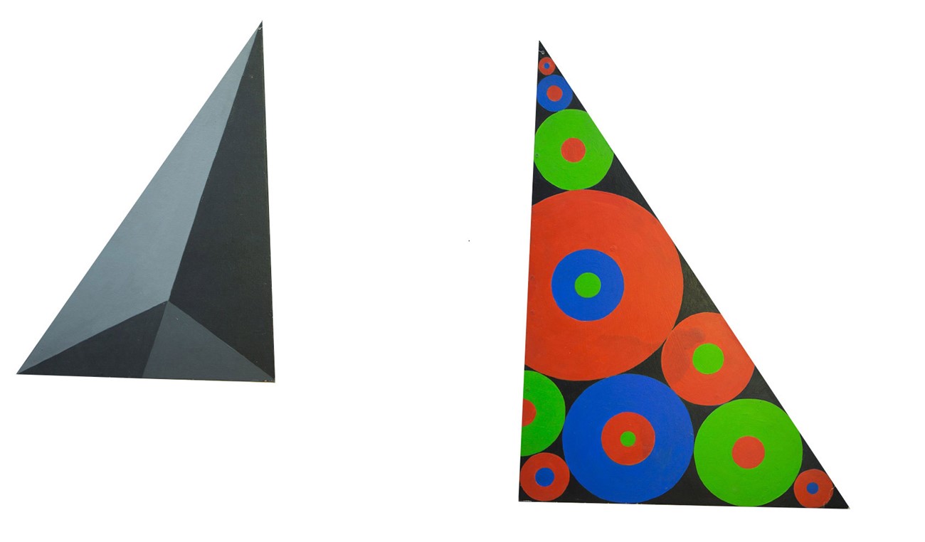 Svævende Rumkasse (4), 1968, Painted cardboard, 80 x 65 x 48 cm
