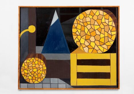 Albert Mertz: Høkeropstilling (1955) oil on board, 95 x 115 cm