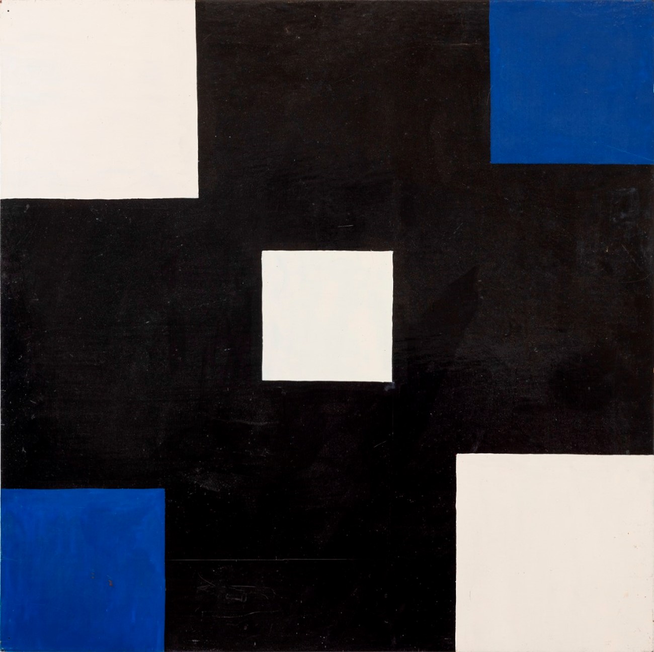 Albert Mertz, Hvidt i natten, 1988, acrylic on wood, 100 x 100 cm