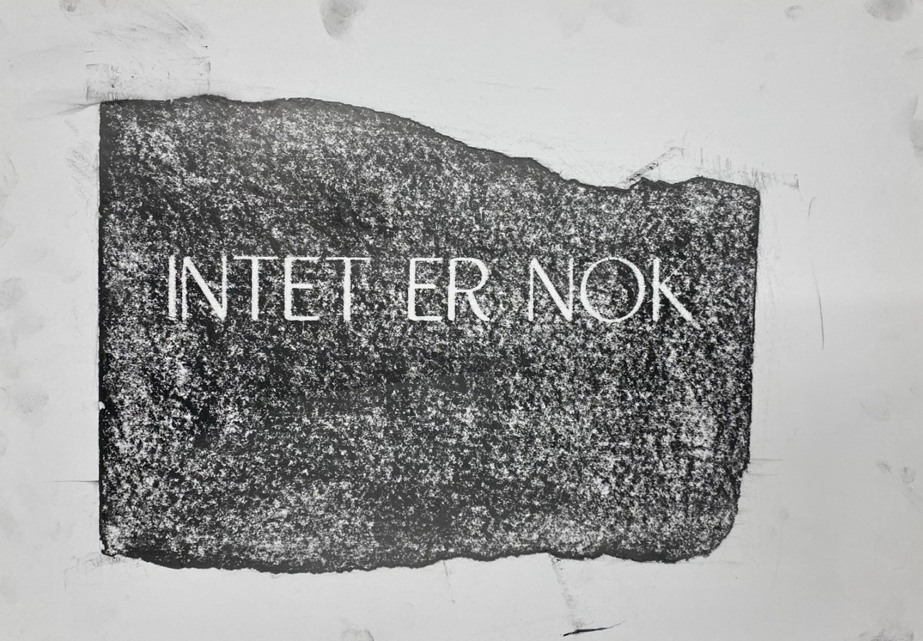 Morten Søndergaard: INTET ER NOK, 2020, Pencil, paper, 42 x 59 cm