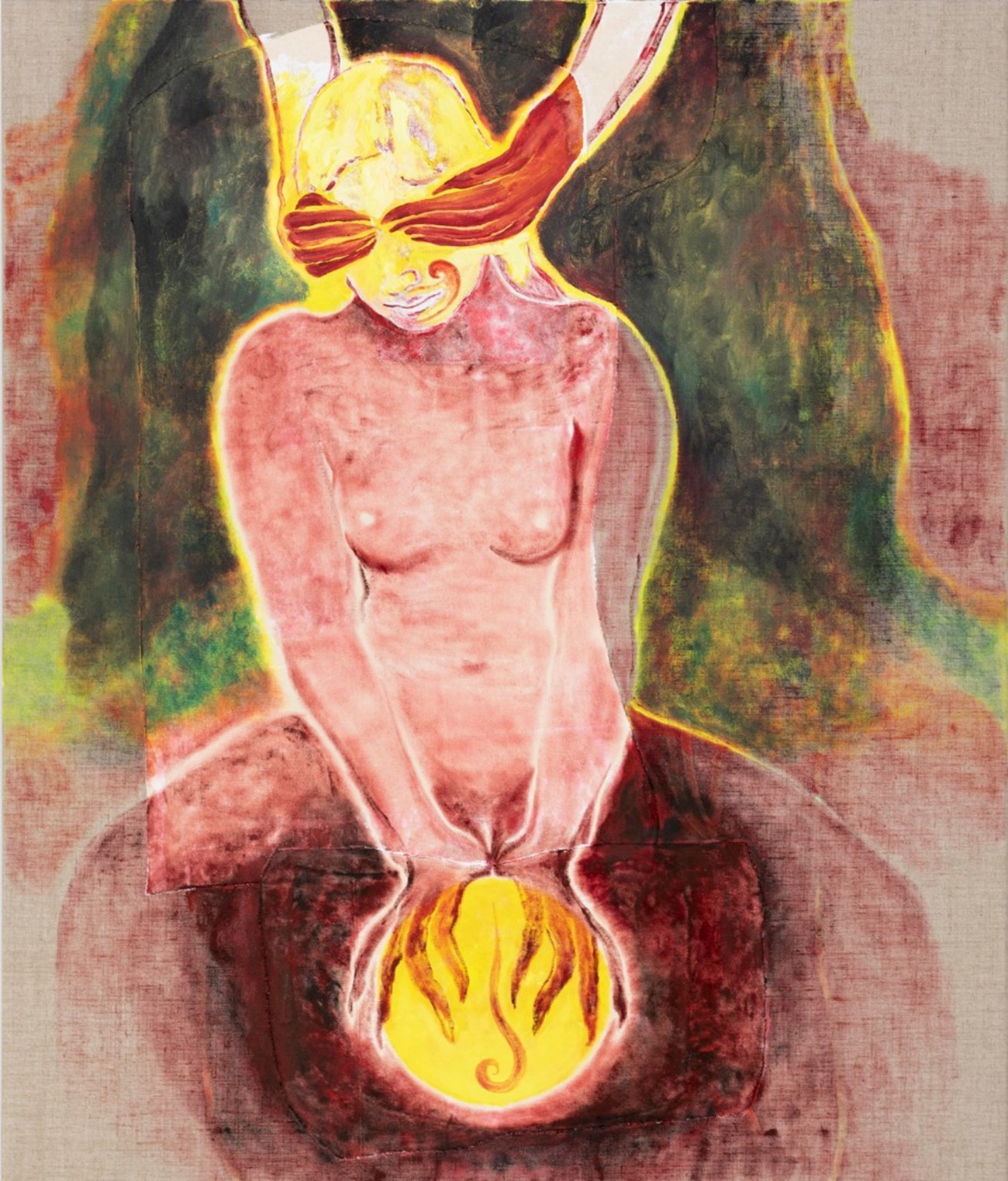 Rind, 2022, akryl og olie på lærred, 130 x 110 cm