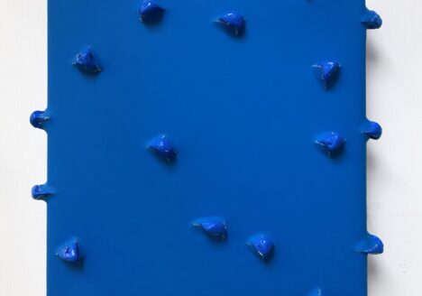 Lars Christensen: Organic object#03 (blue, cobolt blue, ultramarine), 2018, Acrylic on canvas, 30 x 30 x 4 cm