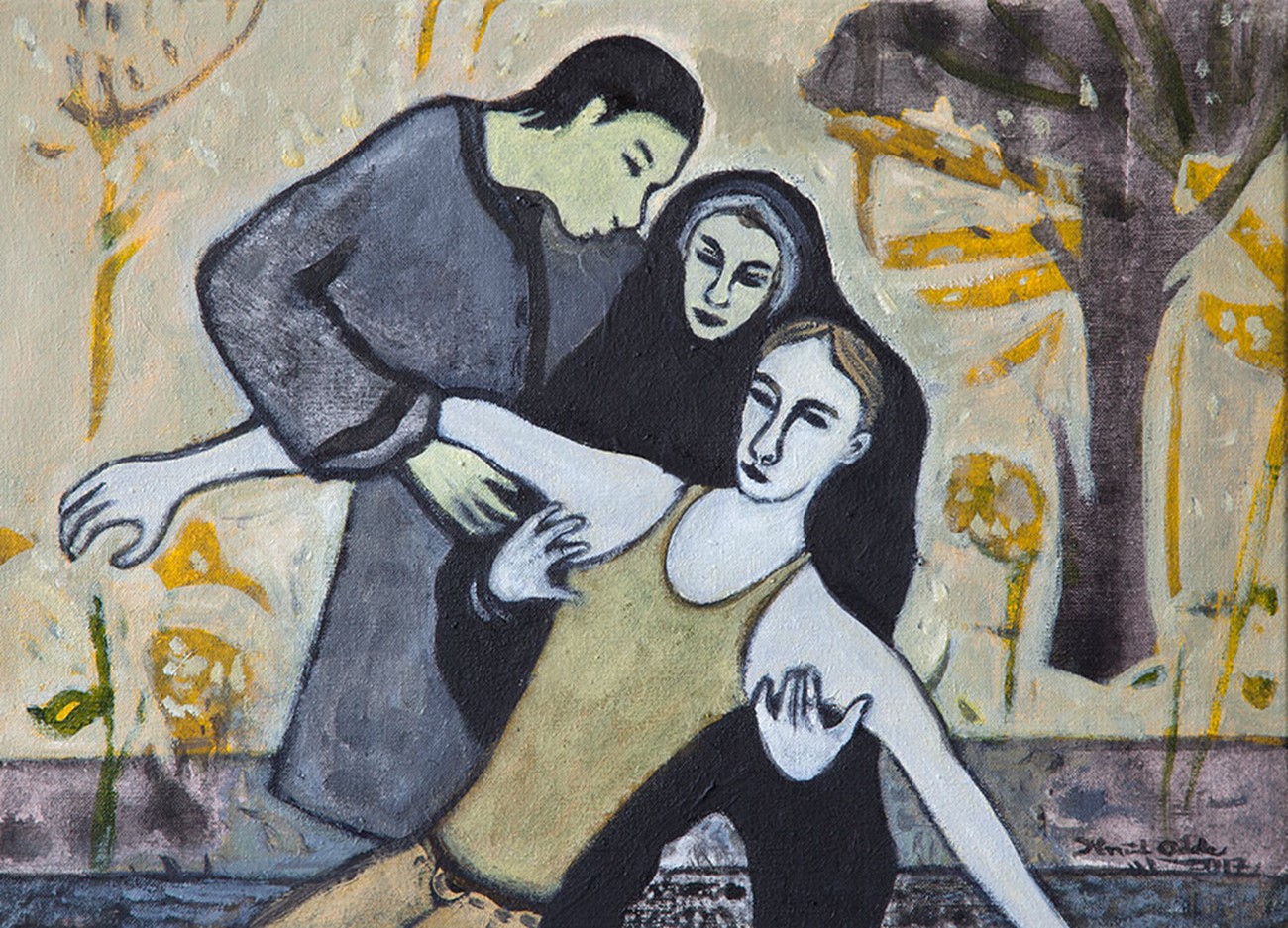 Knud Odde: Uden titel, 2017, Oil on canvas, 34 x 41 cm