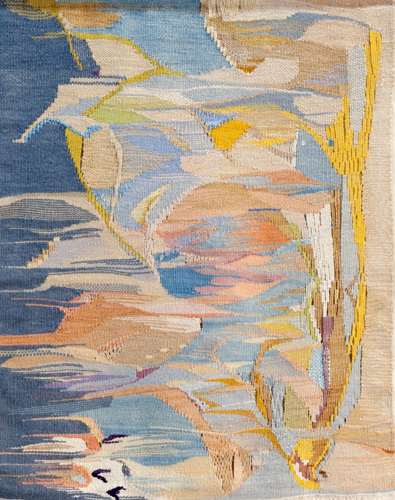 Lys og skygge, 1992, Silke, hør og uld, 95 x 75 cm