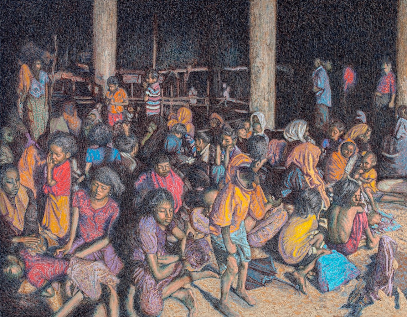 Ahmad Siyar Qasimi: Quiet Night I, 2019, Oil on canvas, 140 x 180 cm. Photo: Kristian Touborg.