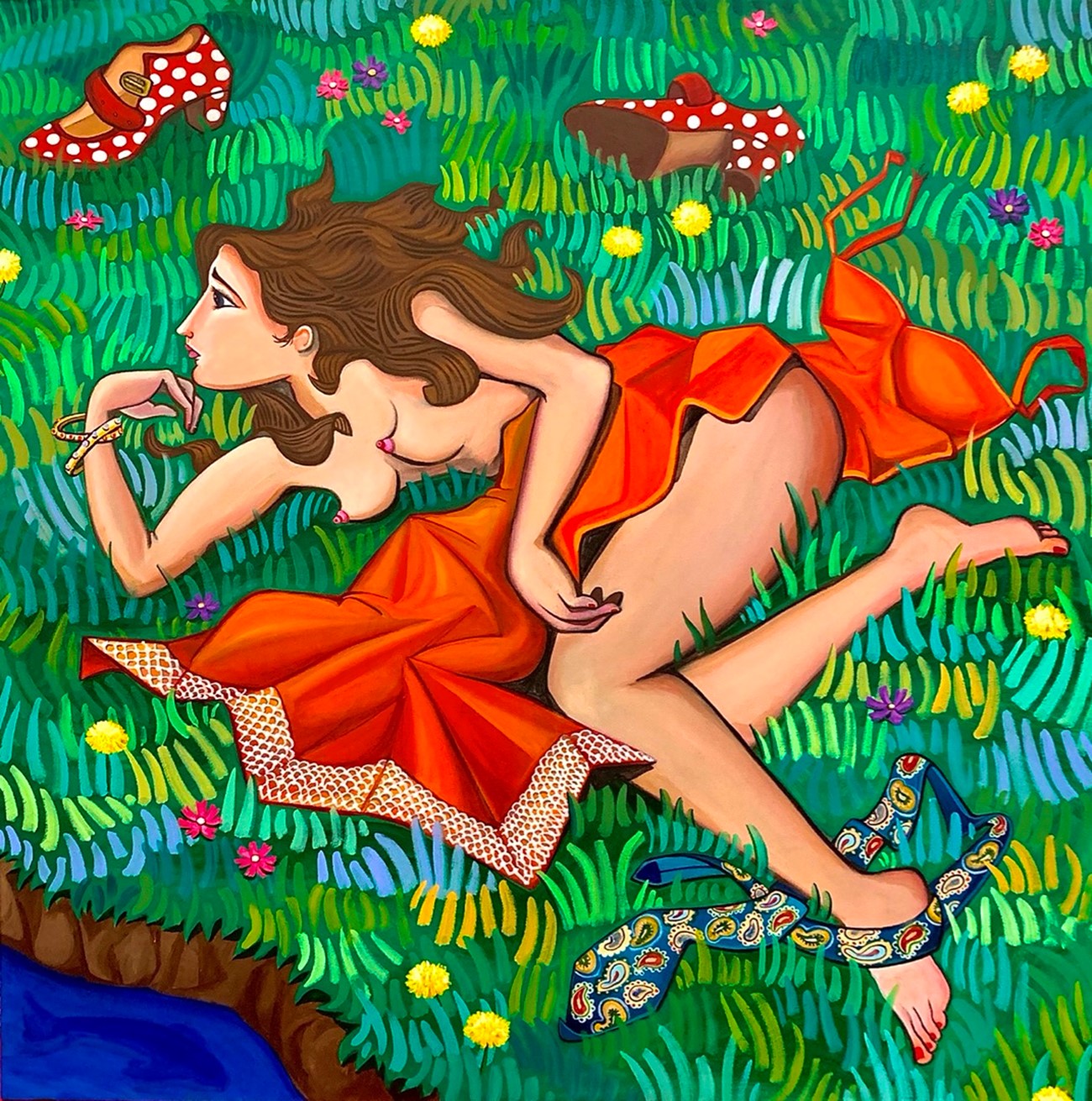 Carlos Álvarez Las Heras: The Unfaithful Wife (La Casada Infiel), 2020, Acrylic on canvas, 90 x 90 cm
