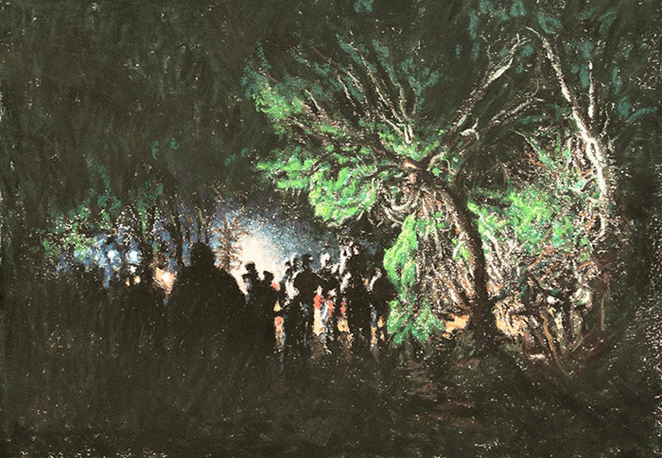 Ahmad Siyar Qasimi, Passage, 2022, 24 x 33 cm, pastel på papir
