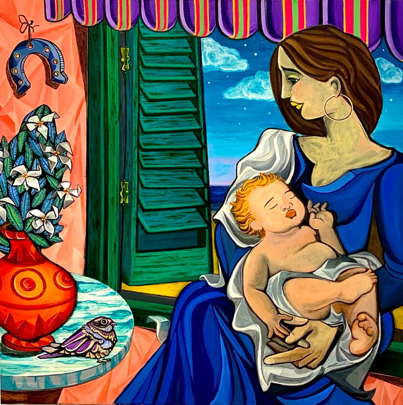 Carlos Álvarez Las Heras: The Ballad of the Moon, Moon (Romance de la Luna, Luna), 2020, Acrylic on canvas, 76 x 76 cm