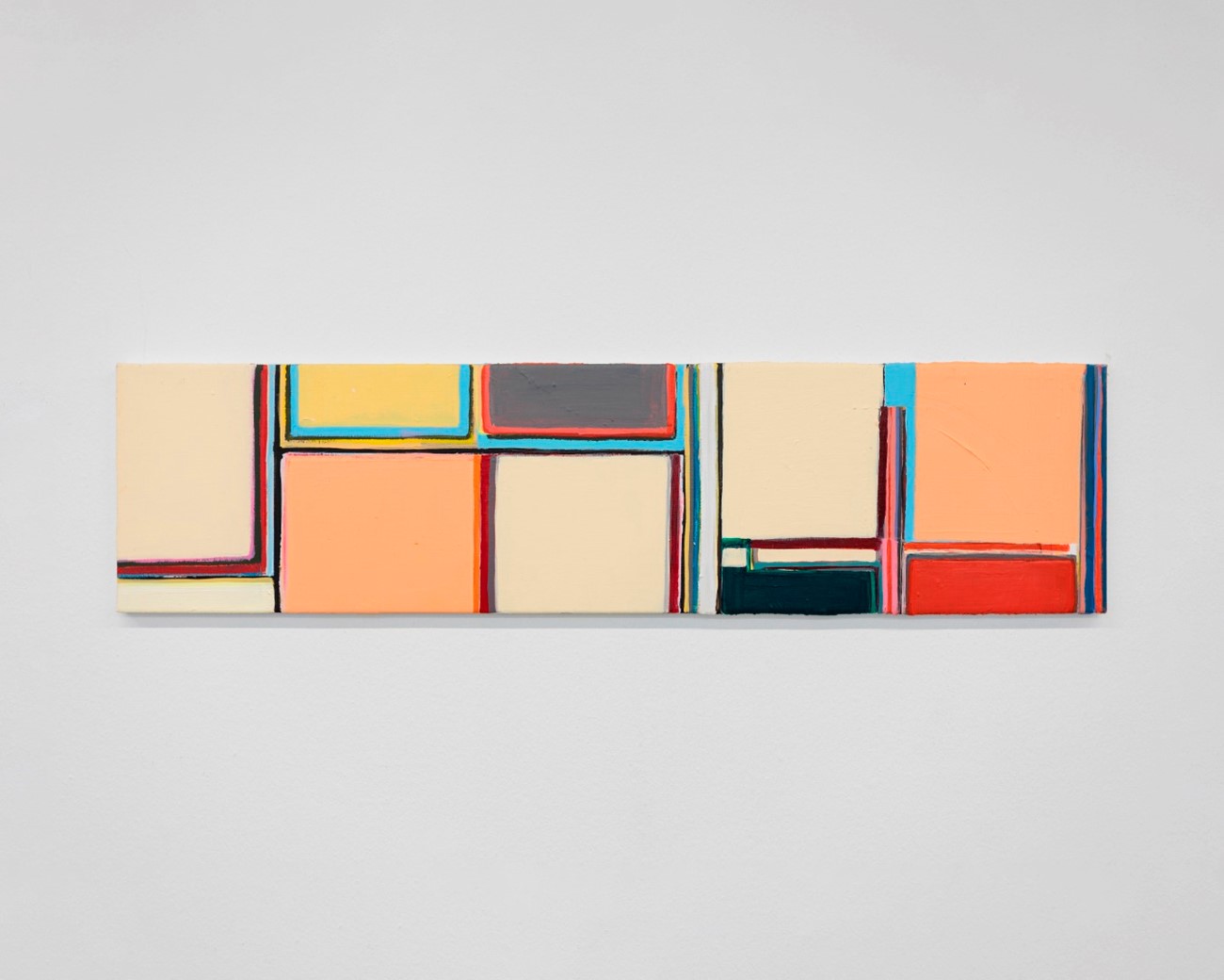 Anna Sørensen Forskydninger, 2022 Acrylic on canvas 30 x 120 cm