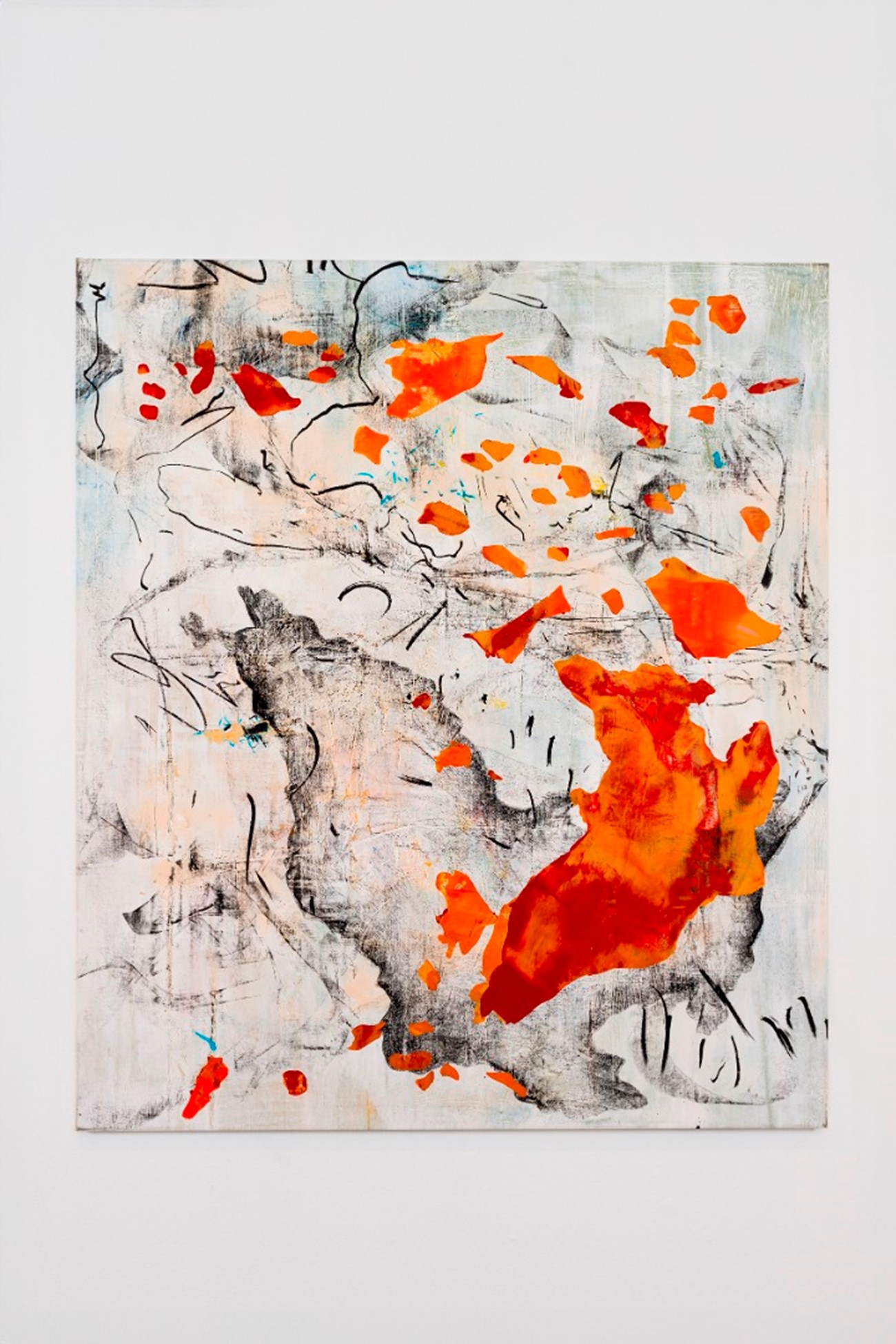 Uncharted territories, 2024, Cold wax and oil on canvas, 150 x 130 cm