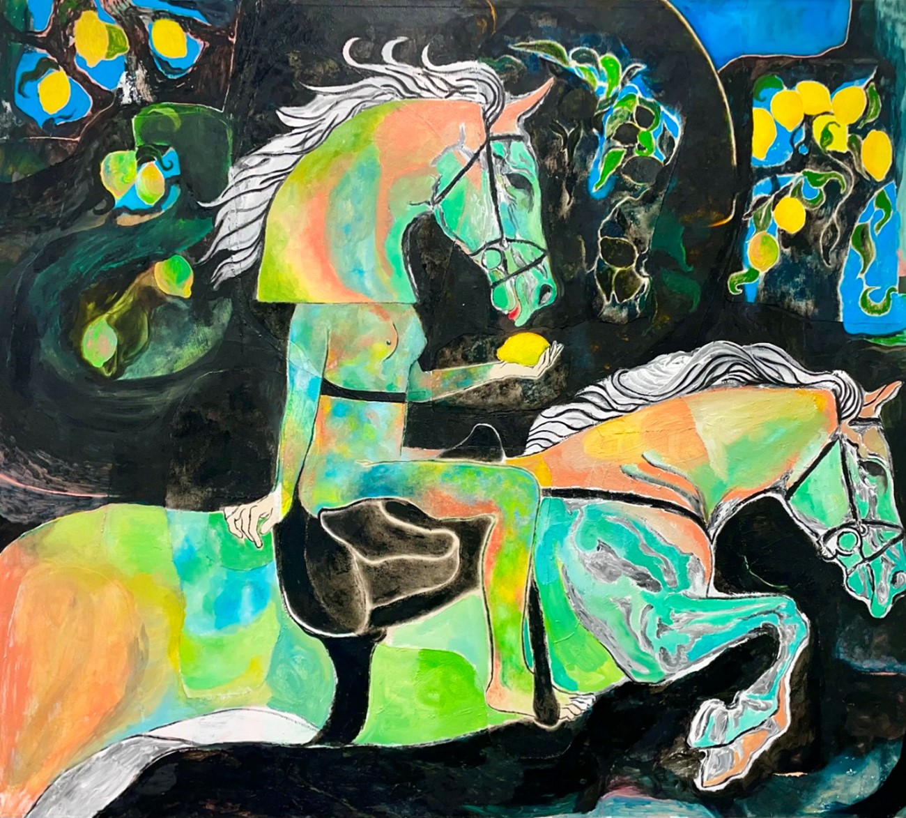 Mie Mørkeberg, Fly By Rainbow, 170 x 190 cm, 2023
